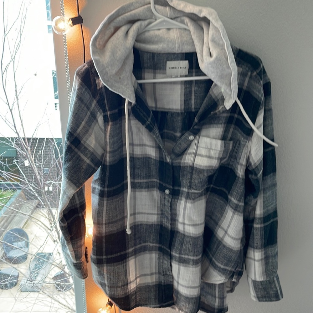Oversized hooded flannel